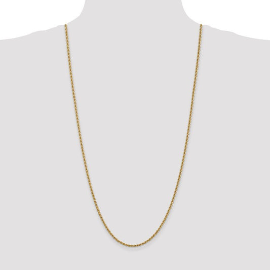 Quality Gold 14K 7 inch 2.5mm Regular Rope with Lobster Clasp Chain 018S