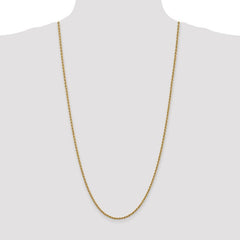 Quality Gold 14K 7 inch 2.5mm Regular Rope with Lobster Clasp Chain 018S