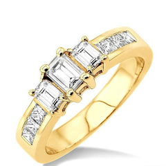 Parkplace Jewelers Emerald Shape Past Present & Future Diamond Engagement Ring 24371PPFR-LE