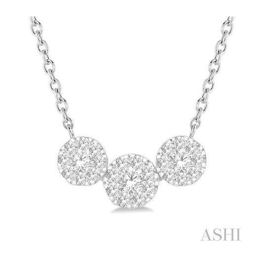 ASHI Round Shape Past Present & Future Lovebright Essential Diamond Necklace 9962HPPFVNKWG