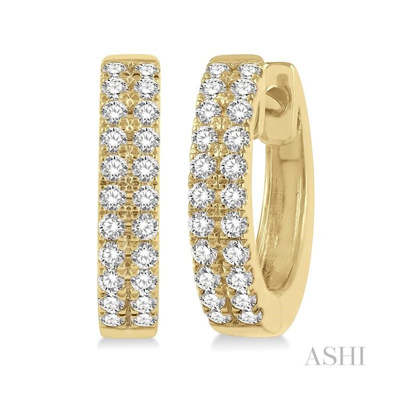 ASHI Two Row Petite Diamond Huggie Fashion Earrings 623C5PPFGERYG