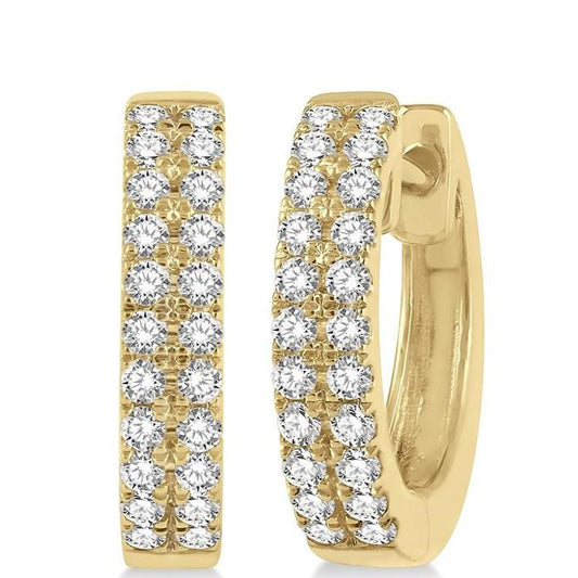 Parkplace Jewelers Two Row Petite Diamond Huggie Fashion Earrings 623C5PPFGERYG