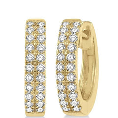 Parkplace Jewelers Two Row Petite Diamond Huggie Fashion Earrings 623C5PPFGERYG