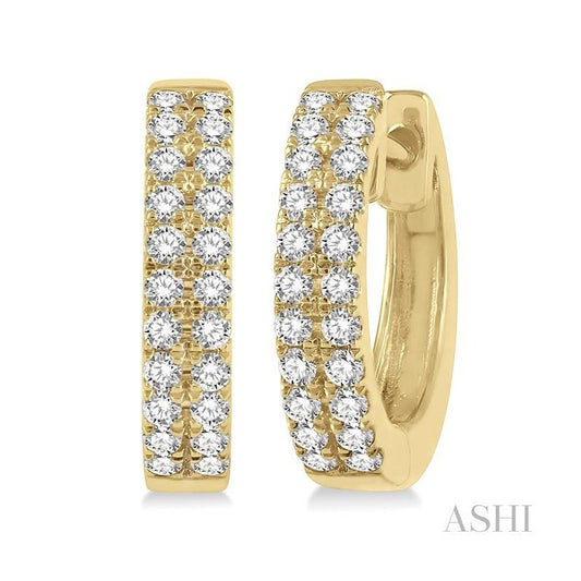 ASHI Two Row Petite Diamond Huggie Fashion Earrings 623C5PPFGERYG