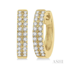 ASHI Two Row Petite Diamond Huggie Fashion Earrings 623C5PPFGERYG