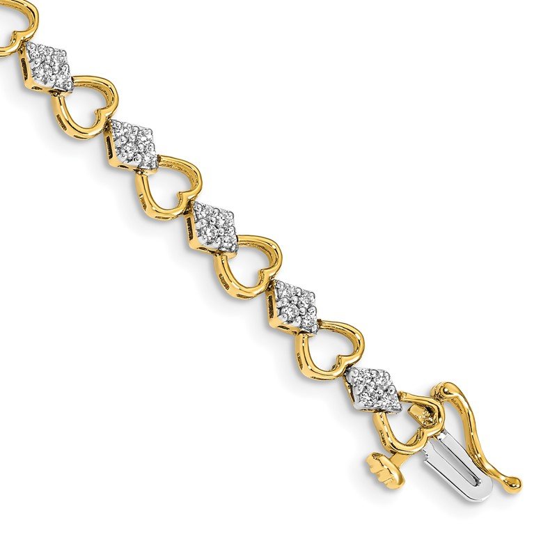 Quality Gold 14k Diamond Heart Link Bracelet BM4608-100-YA