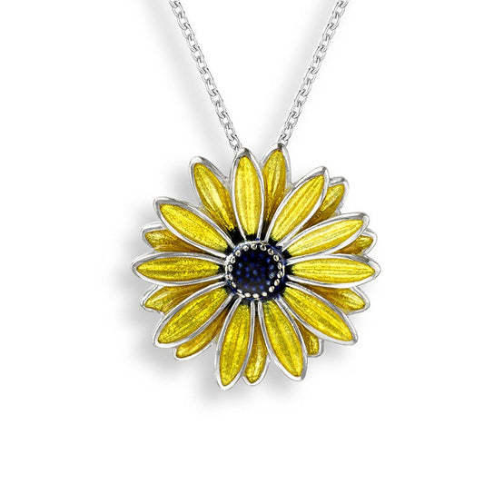 Ocean City Collection Sterling silver Black Eyed Susan flower necklace NN0361C