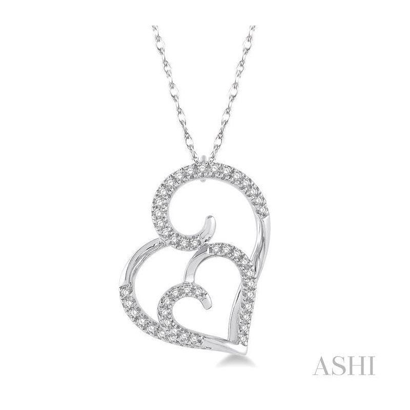 ASHI Double Heart Shape Diamond Fashion Pendant 93848PPTSPDWG