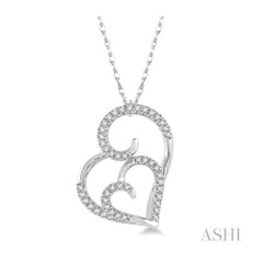 ASHI Double Heart Shape Diamond Fashion Pendant 93848PPTSPDWG