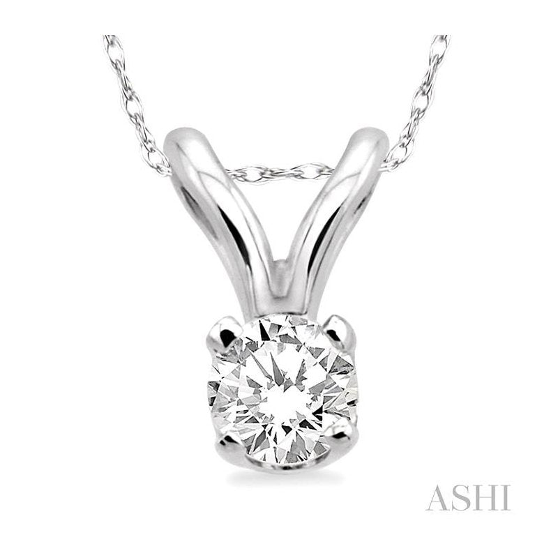 ASHI Round Shape Diamond Solitaire Pendant 90118PPFNPDW