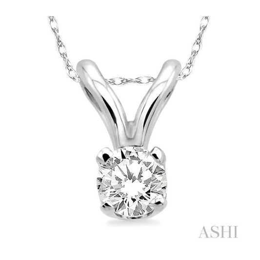 ASHI Round Shape Diamond Solitaire Pendant 90118PPFNPDW