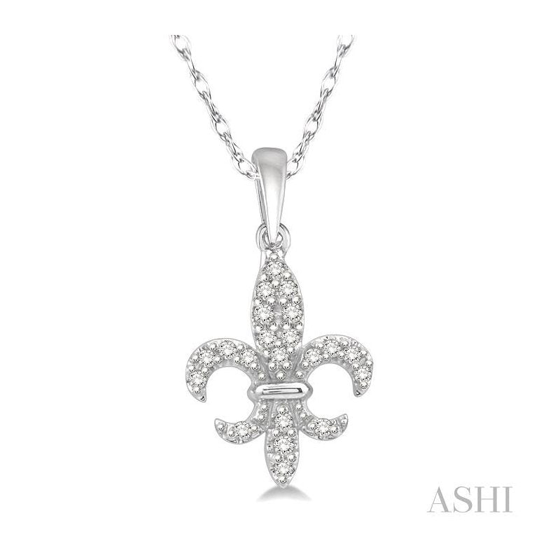ASHI Fleur De Lis Diamond Fashion Pendant 625A8PPTSPDWG