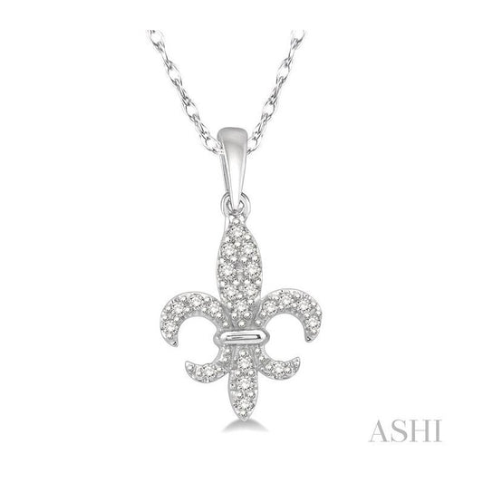 ASHI Fleur De Lis Diamond Fashion Pendant 625A8PPTSPDWG