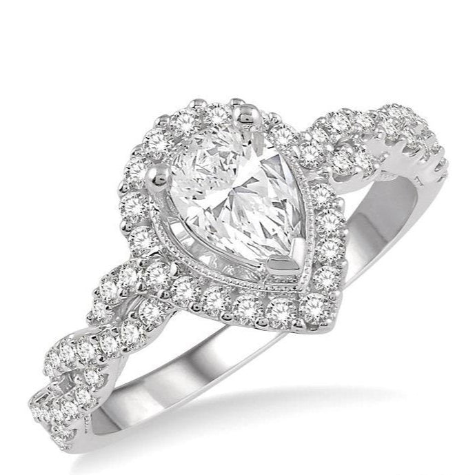 Parkplace Jewelers Pear Shape Halo Diamond Engagement Ring 262F2PPFVWG-LE