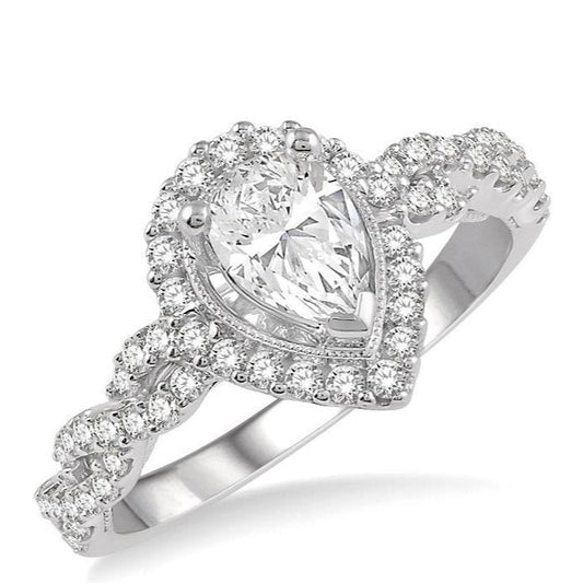 Parkplace Jewelers Pear Shape Halo Diamond Engagement Ring 262F2PPFVWG-LE