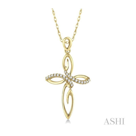 ASHI Cross Diamond Fashion Pendant 95689PPFNPDYG