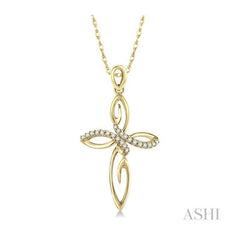 ASHI Cross Diamond Fashion Pendant 95689PPFNPDYG