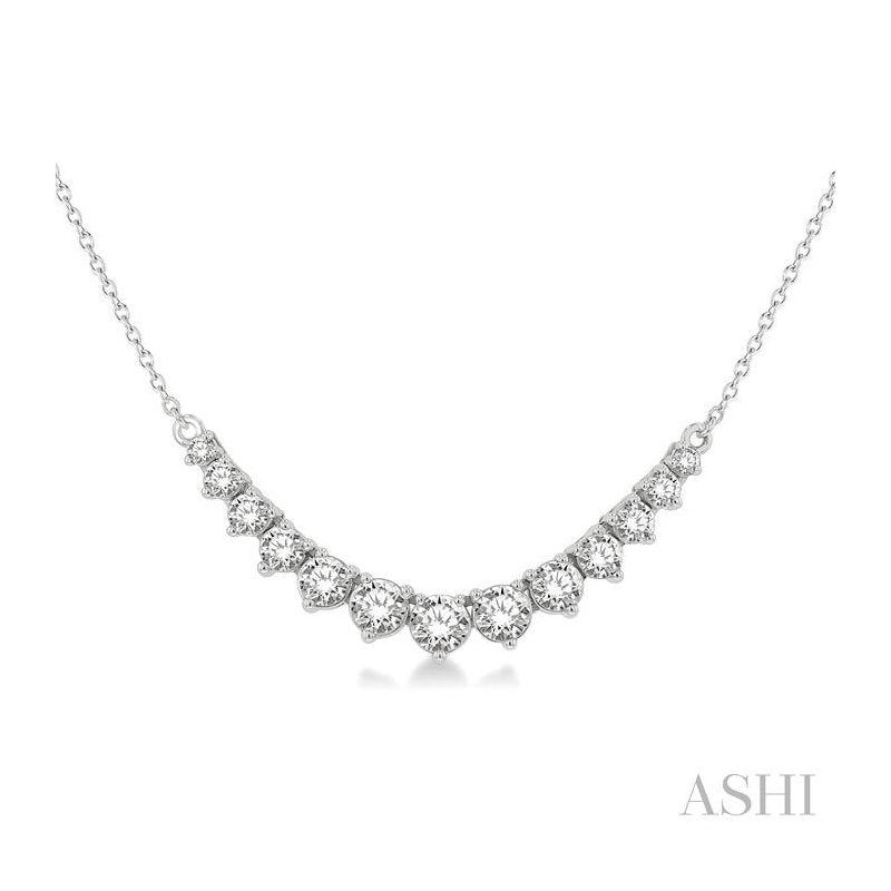 ASHI Graduated Diamond Smile Necklace 991H1PPFGNKWG