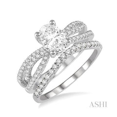 ASHI Oval Shape Diamond Wedding Set 246F0PPFVWG-WS-1.35