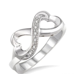 Parkplace Jewelers Silver Infinity Heart Shape Diamond Fashion Ring 87839PPSSSLRG