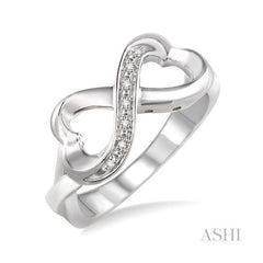 ASHI Silver Infinity Heart Shape Diamond Fashion Ring 87839PPSSSLRG
