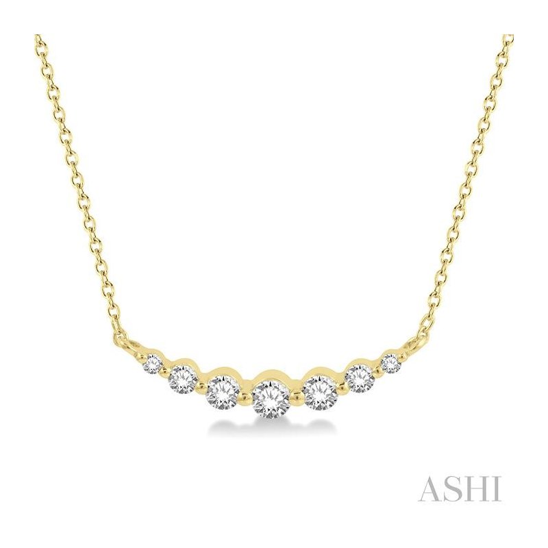 ASHI Graduated Diamond Fixed Smile Necklace 990HQPPFGNKYG