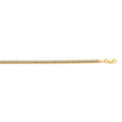 Royal Chain 10K 7.25in Two-Tone Gold Polished Bracelet with Lobster Clasp 068TFW