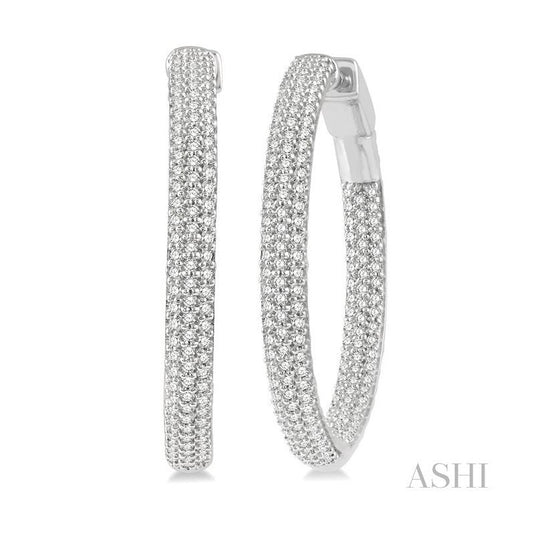 ASHI Pave-Set Inside-Out Diamond Hoop Earrings 627C1PPFHERWG