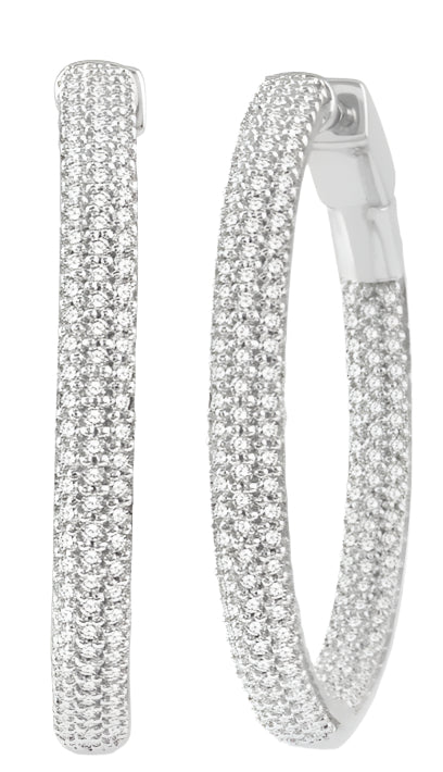 Parkplace Jewelers Pave-Set Inside-Out Diamond Hoop Earrings 627C1PPFHERWG