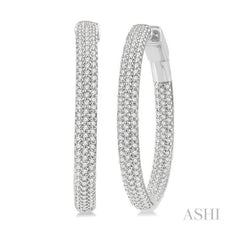 ASHI Pave-Set Inside-Out Diamond Hoop Earrings 627C1PPFHERWG