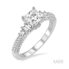 ASHI Princess Shape Diamond Engagement Ring 15632PPFVWG-LE