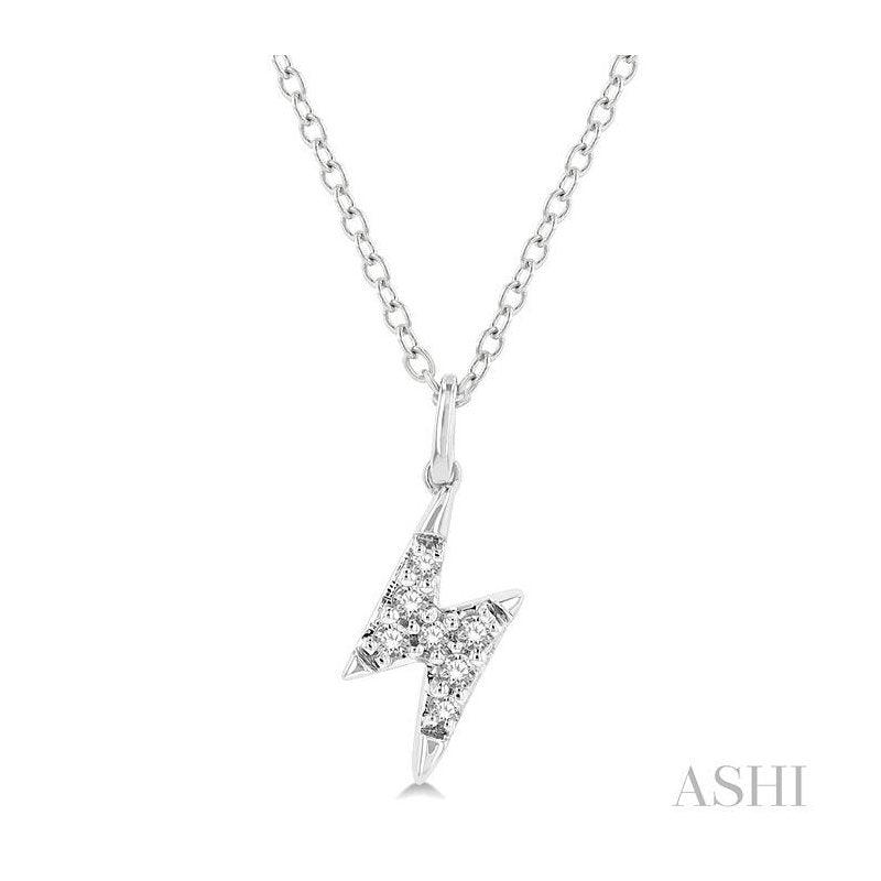 ASHI Lightning Bolt Petite Diamond Fashion Pendant 640A8PPTSPDWG