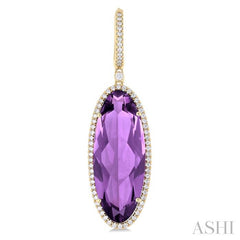 ASHI Oval Shape Gemstone & Halo Diamond Earrings 60333PPFHERAMYG