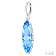 ASHI Oval Shape Gemstone & Halo Diamond Earrings 60333PPFHERBTWG
