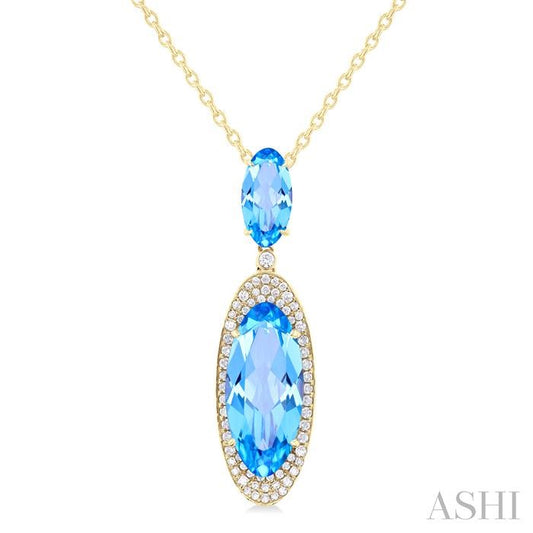 ASHI Oval Shape Gemstone & Halo Diamond Pendant 60385PPFHPDBTYG