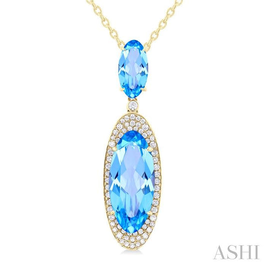 ASHI Oval Shape Gemstone & Halo Diamond Pendant 60385PPFHPDBTYG