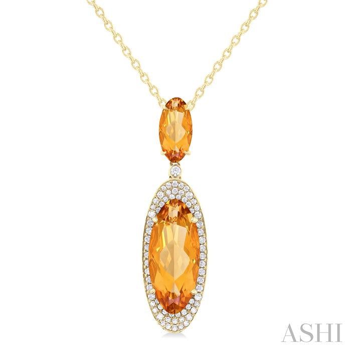 ASHI Oval Shape Gemstone & Halo Diamond Pendant 60385PPFHPDCTYG