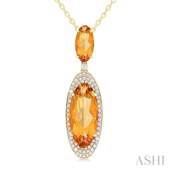 ASHI Oval Shape Gemstone & Halo Diamond Pendant 60385PPFHPDCTYG