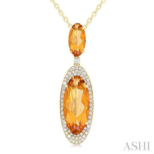 ASHI Oval Shape Gemstone & Halo Diamond Pendant 60385PPFHPDCTYG