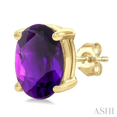ASHI Oval Shape Gemstone Stud Earrings 60449PPF@ERAMYG-OV