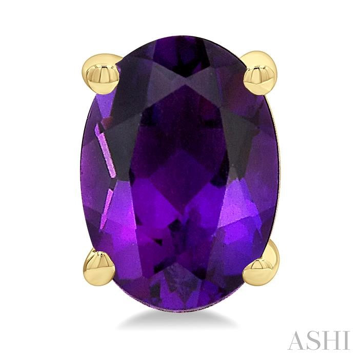 ASHI Oval Shape Gemstone Stud Earrings 60449PPF@ERAMYG-OV