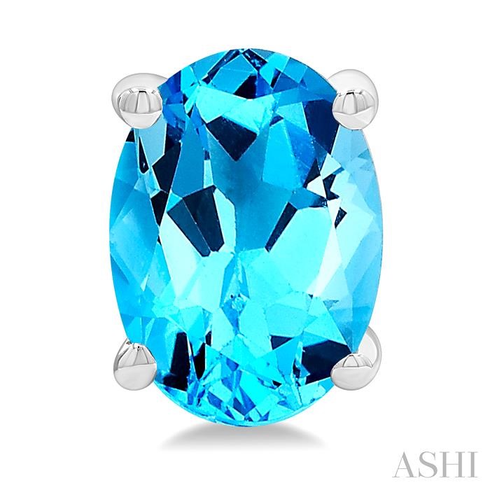 ASHI Oval Shape Gemstone Stud Earrings 60449PPF@ERBTWG-OV