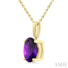 ASHI Oval Shape Gemstone Solitaire Pendant 60449PPF@PDAMYG-OV