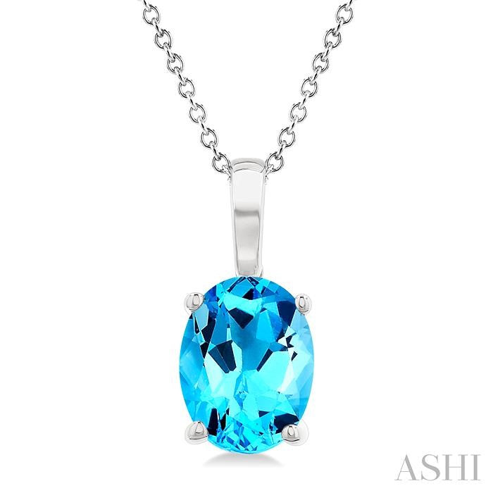 ASHI Oval Shape Gemstone Solitaire Pendant 60449PPF@PDBTWG-OV