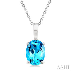 ASHI Oval Shape Gemstone Solitaire Pendant 60449PPF@PDBTWG-OV
