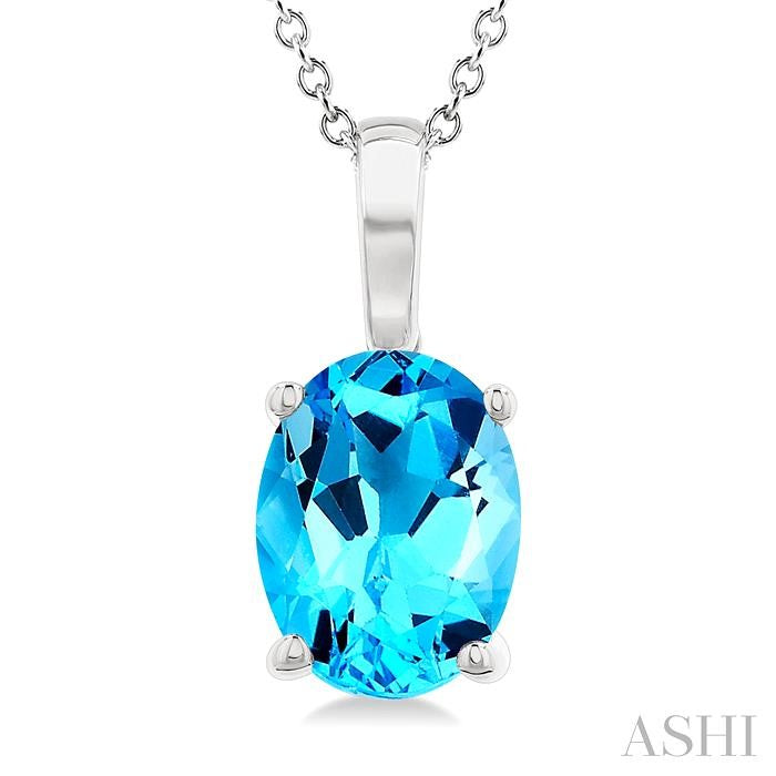 ASHI Oval Shape Gemstone Solitaire Pendant 60449PPF@PDBTWG-OV