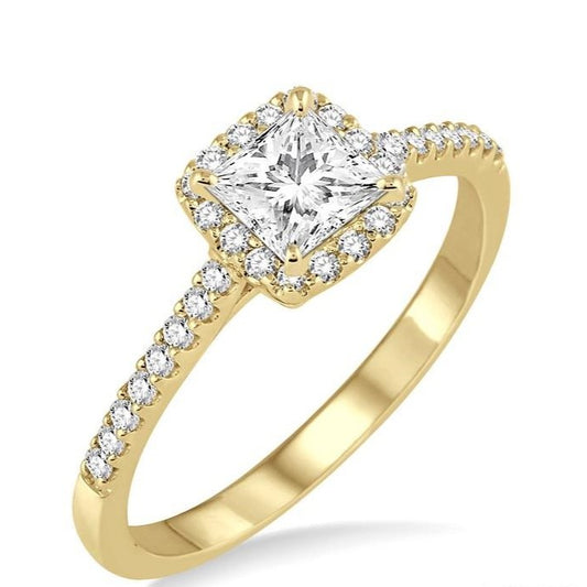 Parkplace Jewelers Princess Shape Halo Diamond Engagement Ring 28343PPFHYG-LE