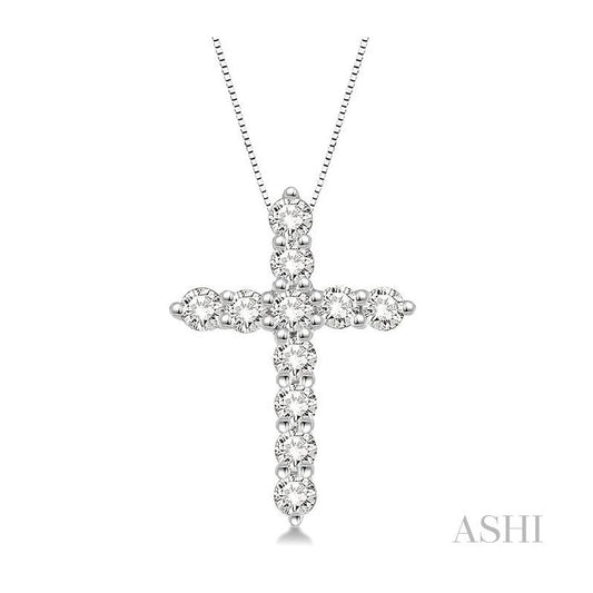 ASHI Cross Diamond Pendant 96452PPFGPDWG