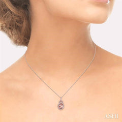 ASHI Oval Shape Gemstone & Halo Diamond Pendant 60976PPFNPDMOPG