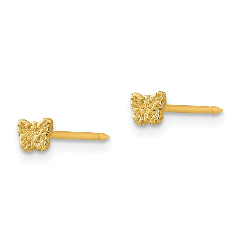 60E Inverness Stainless Steel 24K Gold-plated Petite Butterfly Earrings